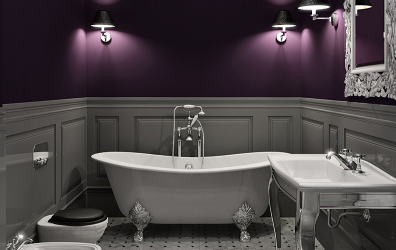 Dark Purple Bathroom