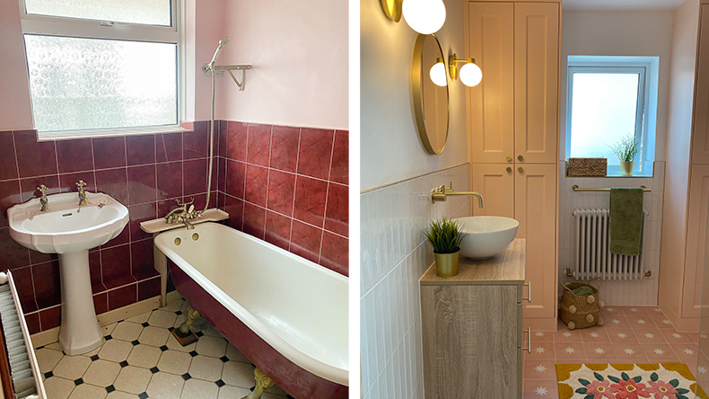 Pink Bathroom Transformation
