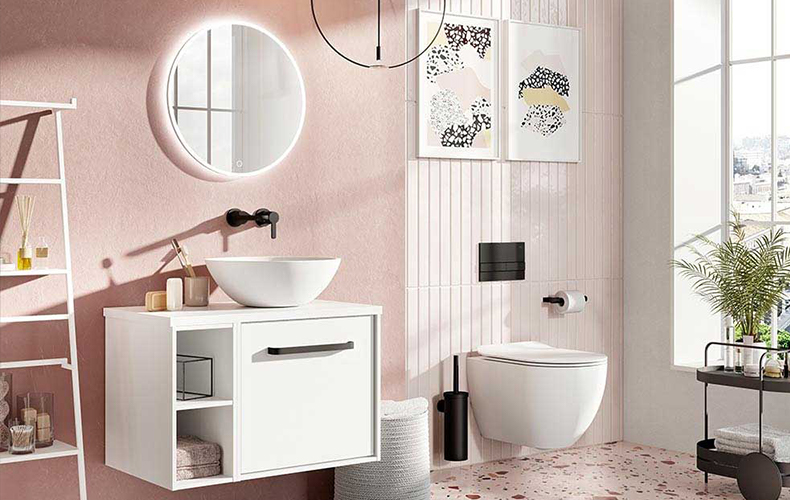 Pink Small Bathroom